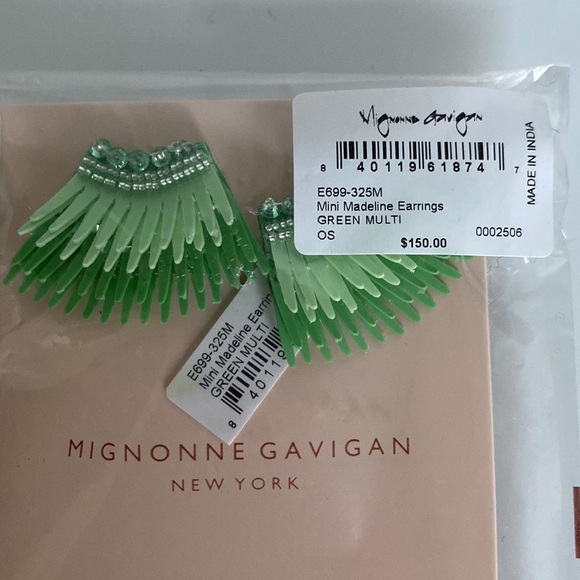Mignonne Gavigan Mini Madeline Green Earrings NWT - Picture 4 of 4